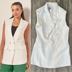 BOA Because of Alice Double Breasted Waistcoat in Cream